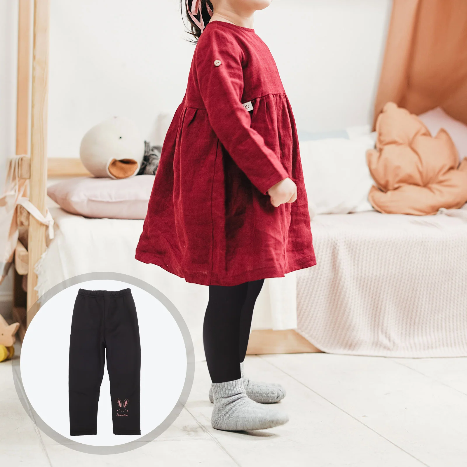 

Thermal Warm Lined Leggings for Girls Thick Fleece Kids Pants Soft Elastic Comfortable Winter Wear Versatile Styling