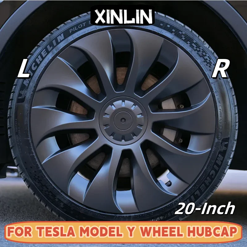 4PCS Car Hub Cap Performance Replacement for Tesla Model Y Wheel Cap 20 Inch Automobile Hubcap Full Cover Accessories 2022 2024