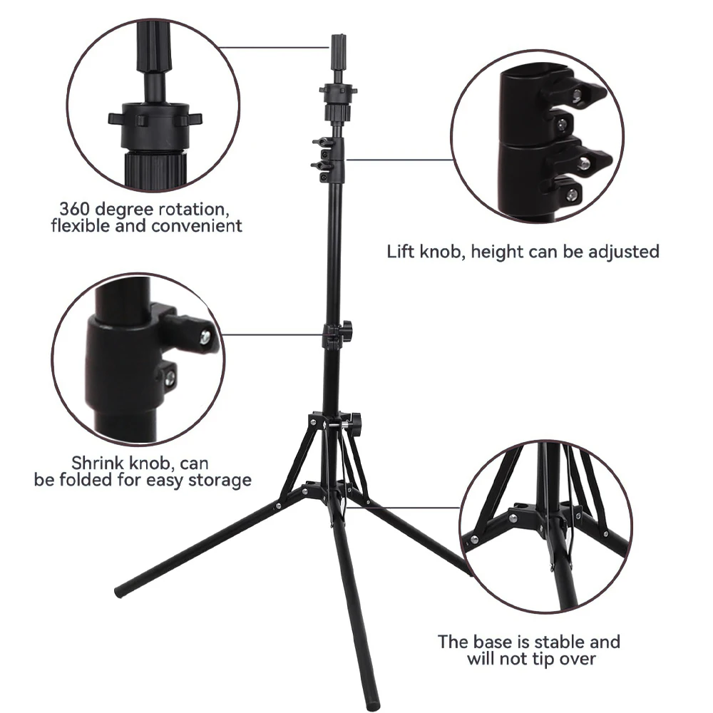Plussign 41Cm A 160Cm Altezza Regolabile Tela Parrucca Testa Del Basamento Inversa Pieghevole Treppiede Per Testa di Manichino Parrucca Strumento di Visualizzazione