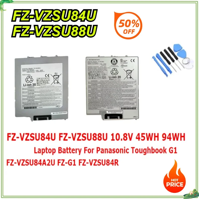 

FZ-VZSU84U FZ-VZSU88U Laptop Battery for Panasonic Toughbook G1 FZ-VZSU84A2U FZ-G1 FZ-VZSU84R 10.8V 45WH 94WH