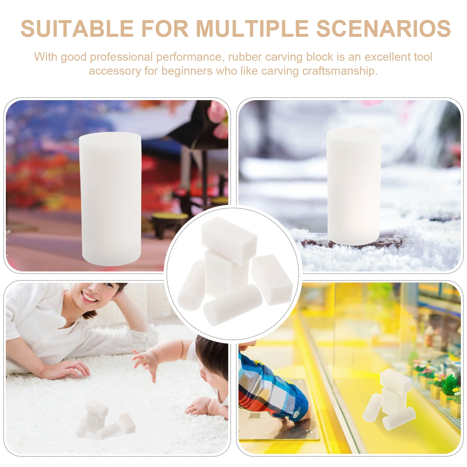 5 قطعة كتل ذاتية الصنع خفيفة الوزن محمولة لختم مطاطي خاص مصنوع يدويًا أدوات نحت المطاط المواد #5
