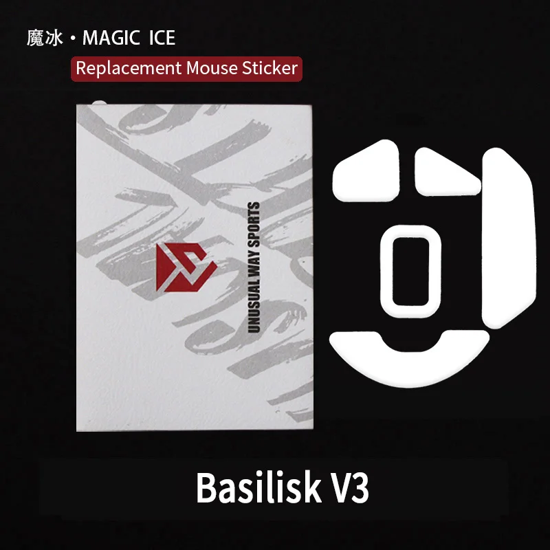 UnusualWaySports Mouse Skates Feet Razer Basilisk V3 Cambered Surface PTFE Anti Collapse Magic Ice Pink Black Silver Fox