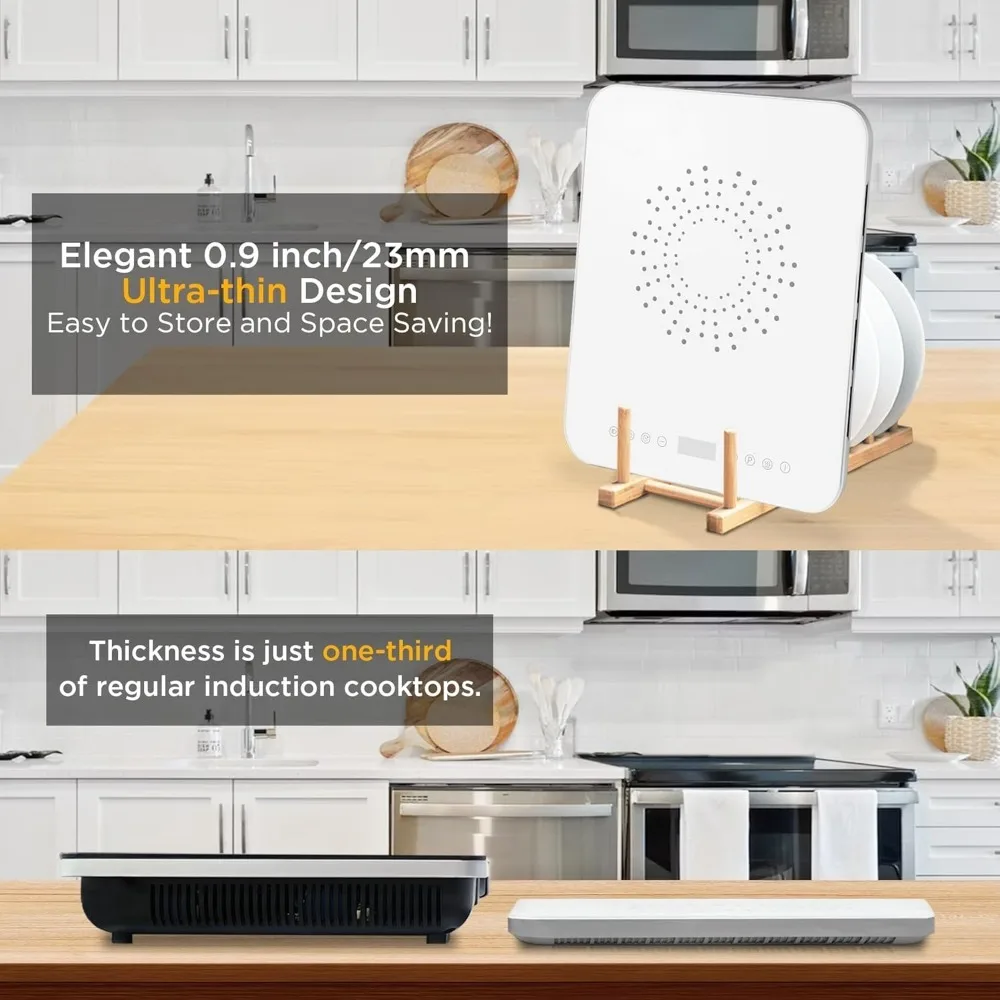 Cuisinière à induction électrique, Eva de compteur à induction de 1200W, protection multi-sécurité, 10 réglages de puissance, table de cuisson à induction portable