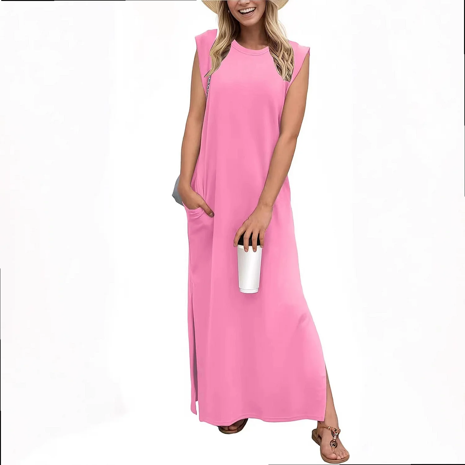Women Summer Casual Loose Long Dresses Fashion Spring Floral Print Dresses