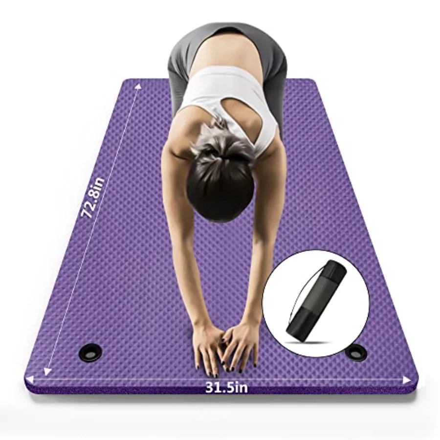 

Yoga Mat 72.8" x 31.5" x 2/5 inch Thick With Strap and Bag, Extra Wide Workout Mat for Women and Men, Non Slip Exercise Mat for