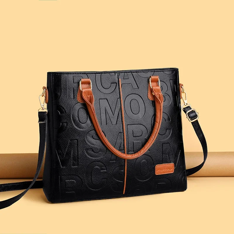 New Style Crossbody Bag Large Capacity Internet Celebrity Same Style Stylish Soft Leather Texture Embossed Single Shoulder Bag