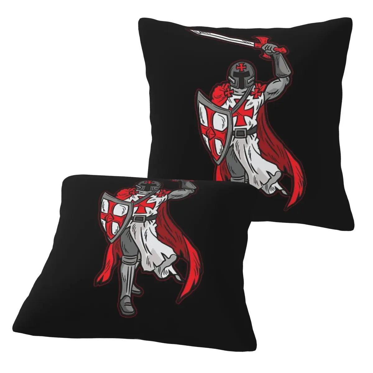 Templar Shield Cross Knights Templar 2 pcs Square Pillowcase Pillow Cover Cushion Zip Decorative Comfort Throw Pillow for Home