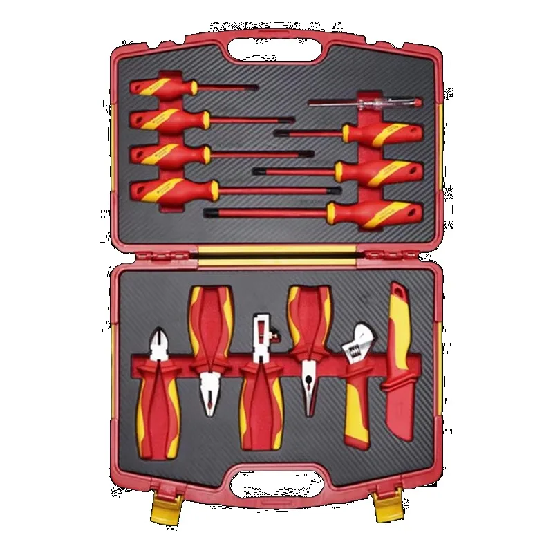 

14PCS Insulated Tool Set Insulated Handle Industrial Light Weight Tool High Hardness Multifunctional Tool Set