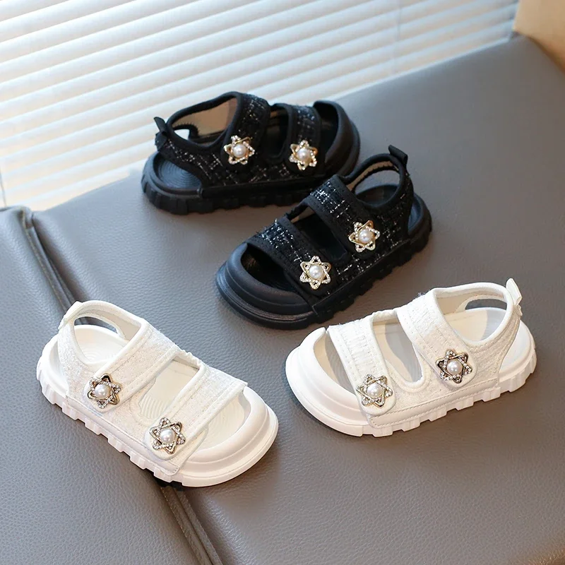 

Новинка лета 2024, детские сандалии, элегантные сандалии в стиле принцессы для девочек, детские сандалии с защитой от ударов ног