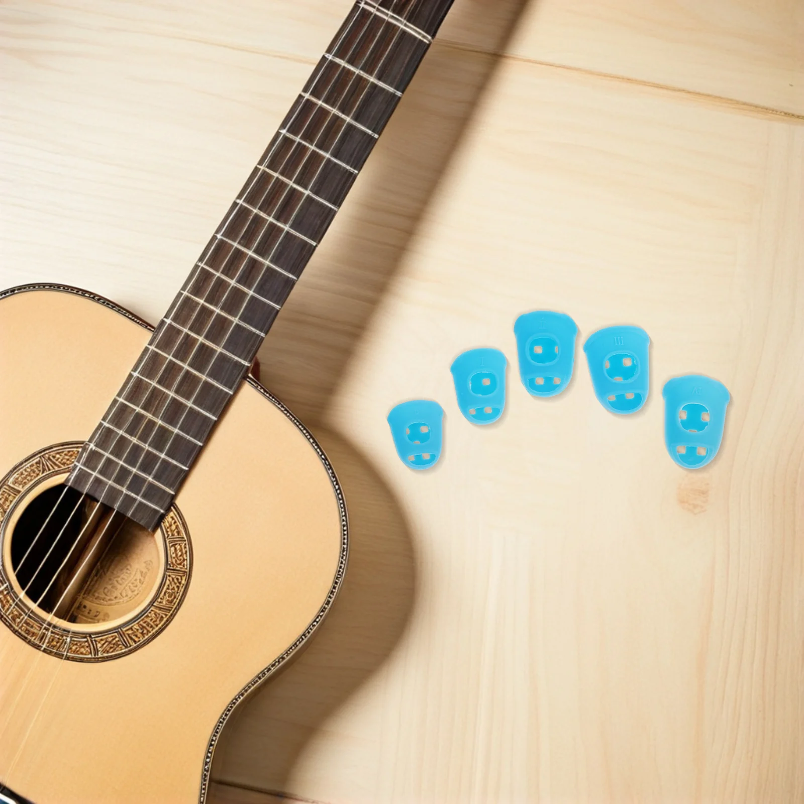 

20pcs Guitar Finger Protectors Silicone Soft Thumb Picks For Guitar Guzheng Enhance Playing Skills Non-Slip Breathable Finger