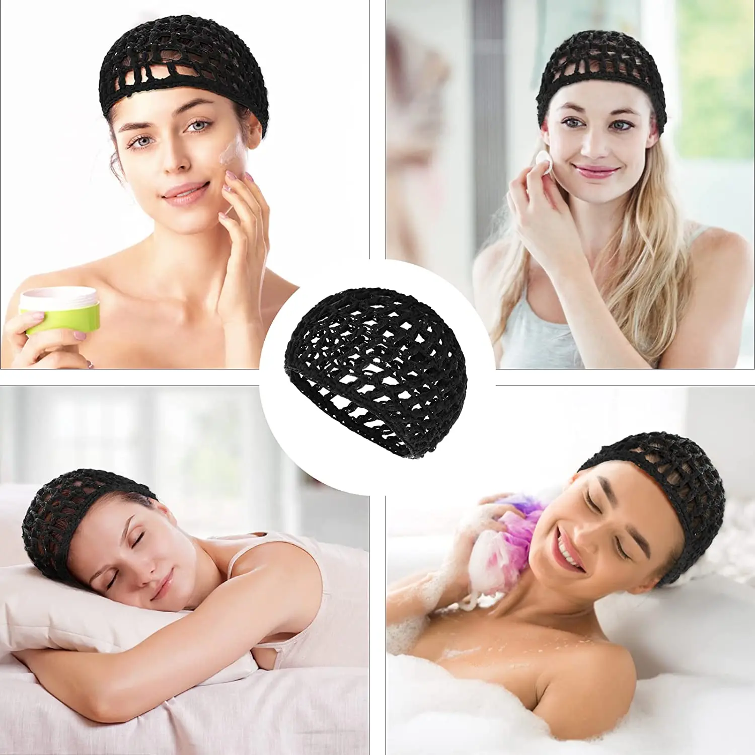 4 Stuks Mesh Gehaakte Haarnetten Ademende Pruik Cap Voor Het Maken Van Pruiken Rayon Gehaakte Haarnetten Gebreide Snood Hoed Mesh Haarnetmuts