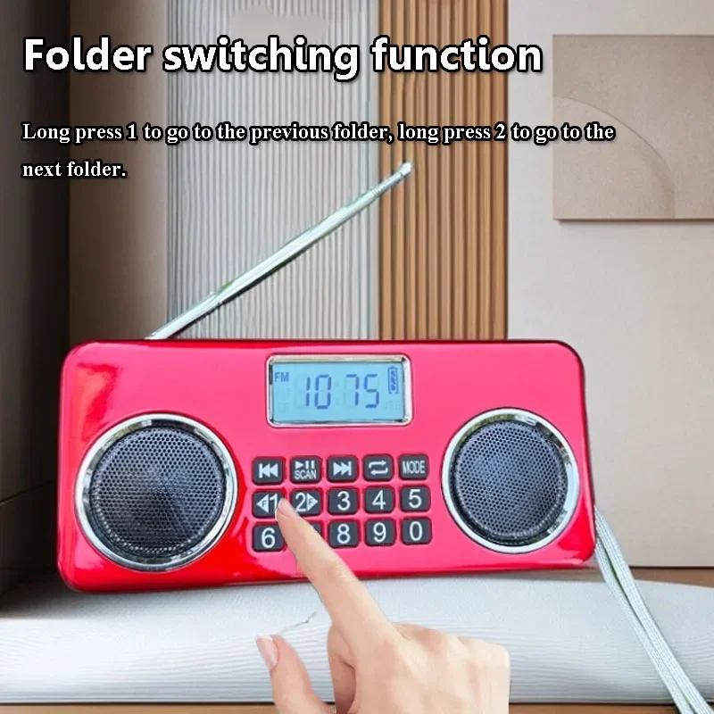 ミニポータブル多機能 Bluetooth ラジオスピーカー充電式 USB ドライブ TF カード MP3 プレーヤーサポート FM デジタル曲注文