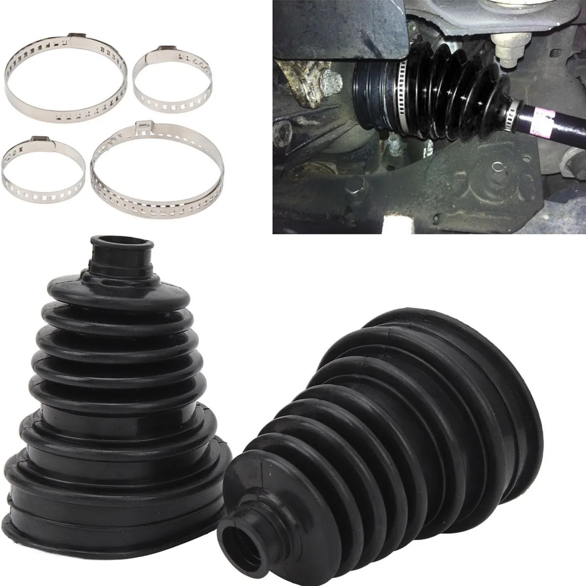HOMEFISH Car Ball Cage Cover, Half Axle Ball Cage Dust Cover, Universal Non Removable Outer Ball Cage Cover Repair Kit