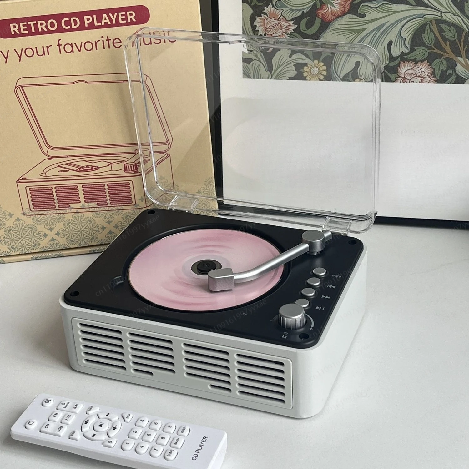 Retro Wooden Home CD Player, Album Bluetooth U Disk Disc FM Multifunction Player