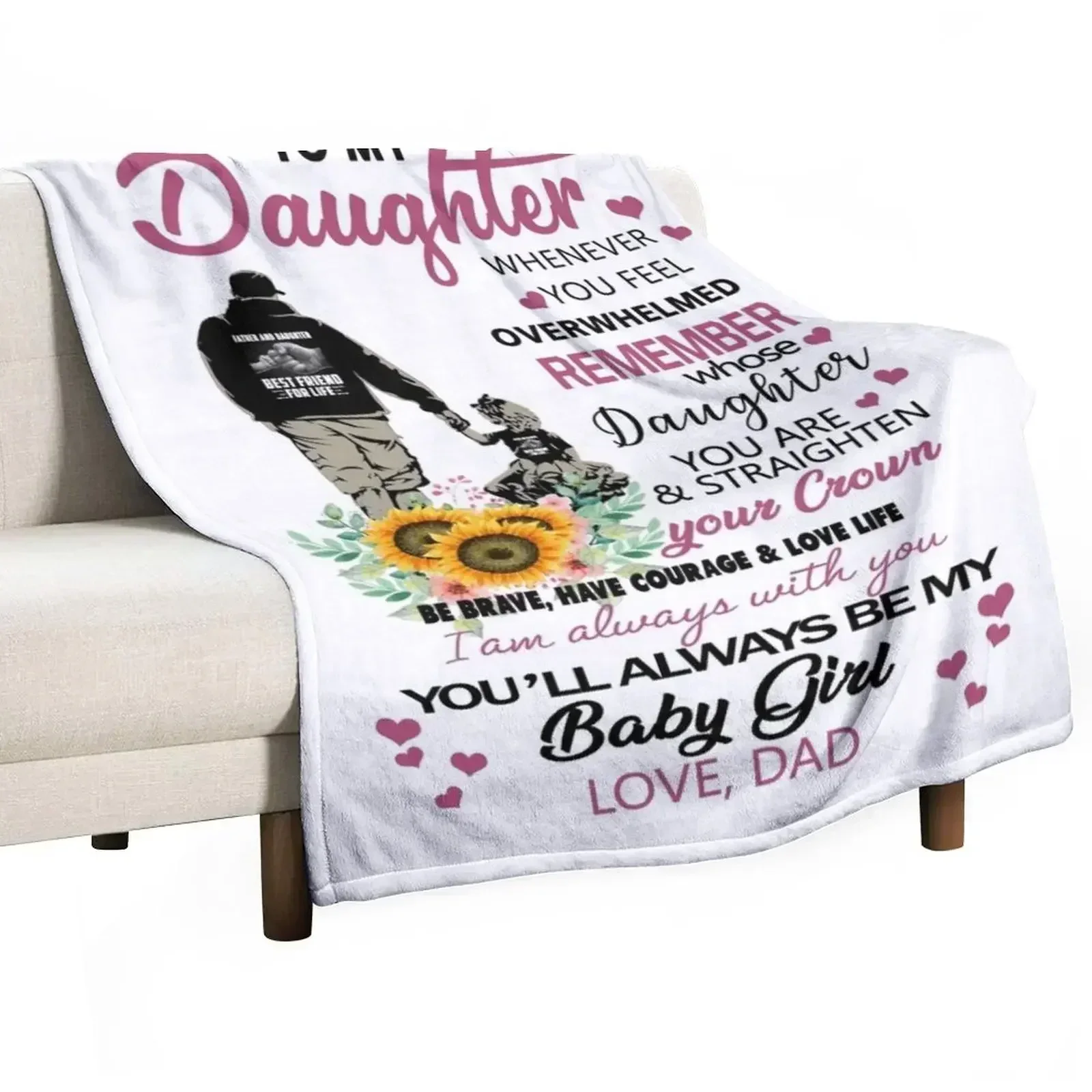 

To My Daughter - My Baby Girl Throw Blanket Single Travel cosplay anime Blankets