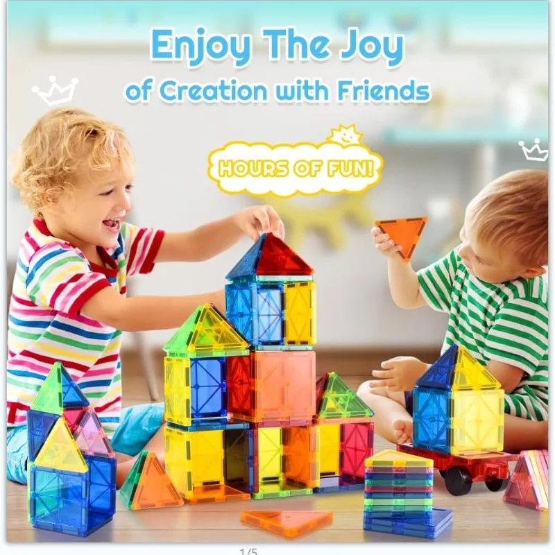 56PCS Kids Portable Mini Magnetic Building Block Toys STEM Preschool Learning Boys Girls Jigsaw Puzzle Sensory Toy Gift