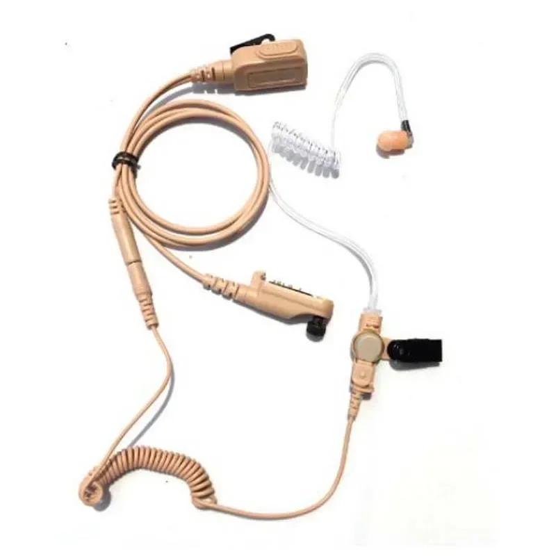 Beige Skin Color Air Tube PTT Mic Earpiece Headset for HYT Hytera PD600 PD602 PD605 PD662 PD665 PD680 PD682 PD685 X1p X1e Radio