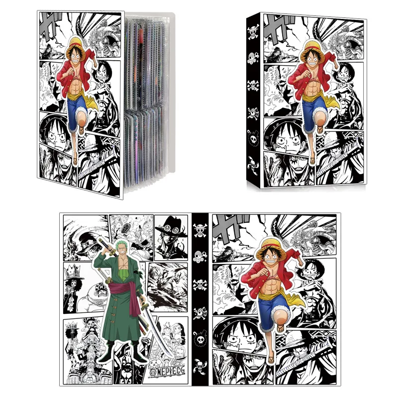 Anime 240PCS Card Album Book Dragon Ball Goku One Piece Luffy Zoro Map Letter Holder Binder Card Notebook Collection Toy Gift