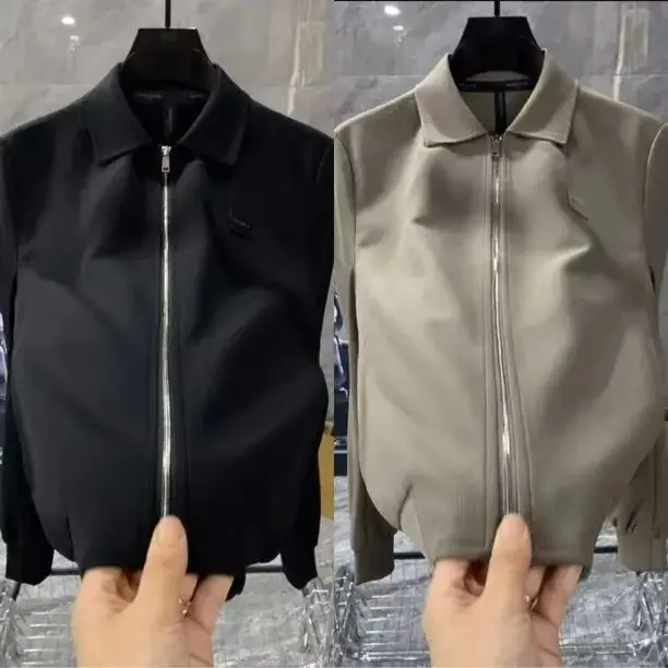 

Осень 2023, мужской воротник на молнии Jaet, элитный роскошный модный цвет, простой повседневный модный топ, молодежный длинный све