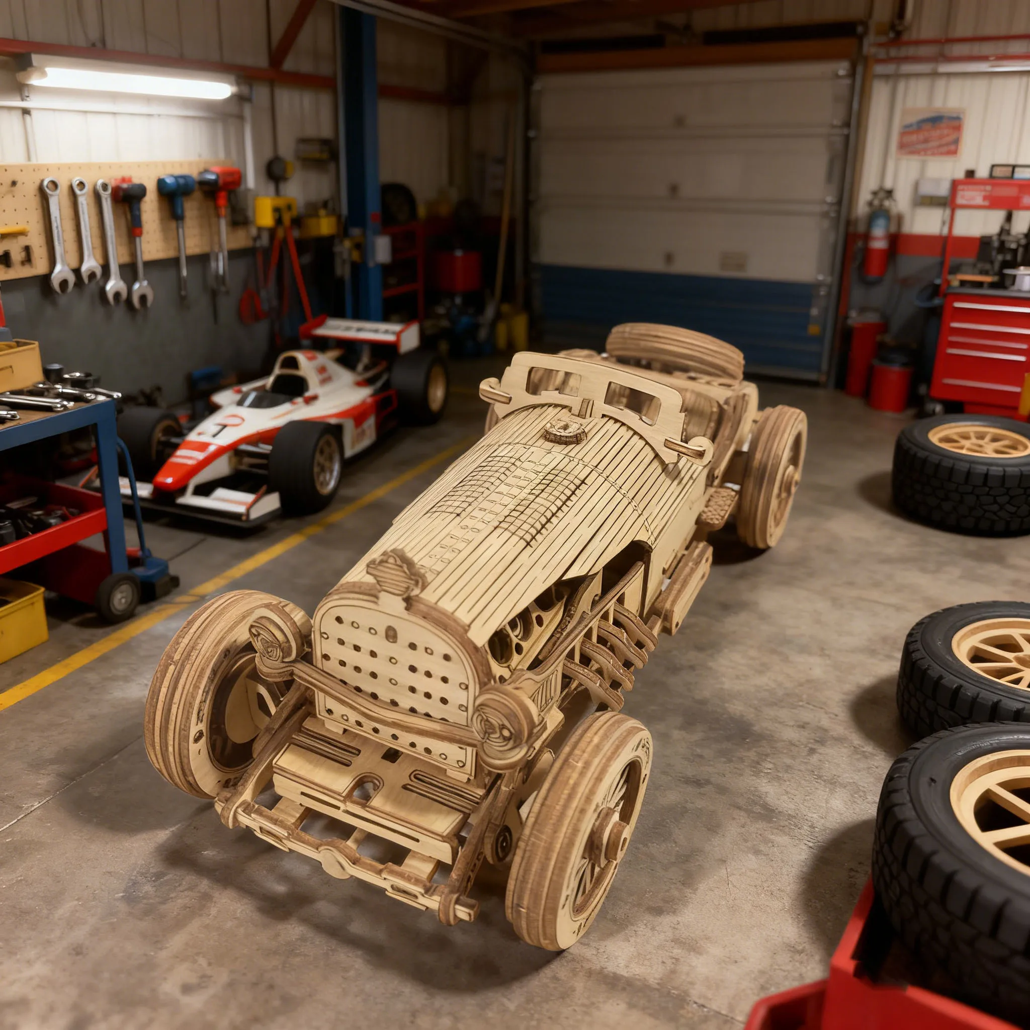 

3D Wooden Puzzle Modern Racing Car DIY Hand-Assembled Model Creative Holiday Birthday Gift Toy