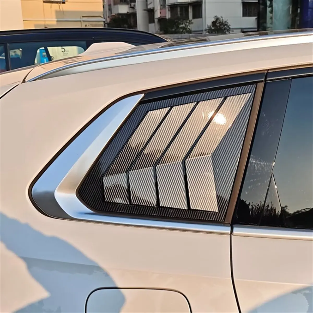AMAW For BMW X3 G45 2025 Carbon Fiber Car Rear Louver Window Side Shutter Cover Trim Decoration Accessories