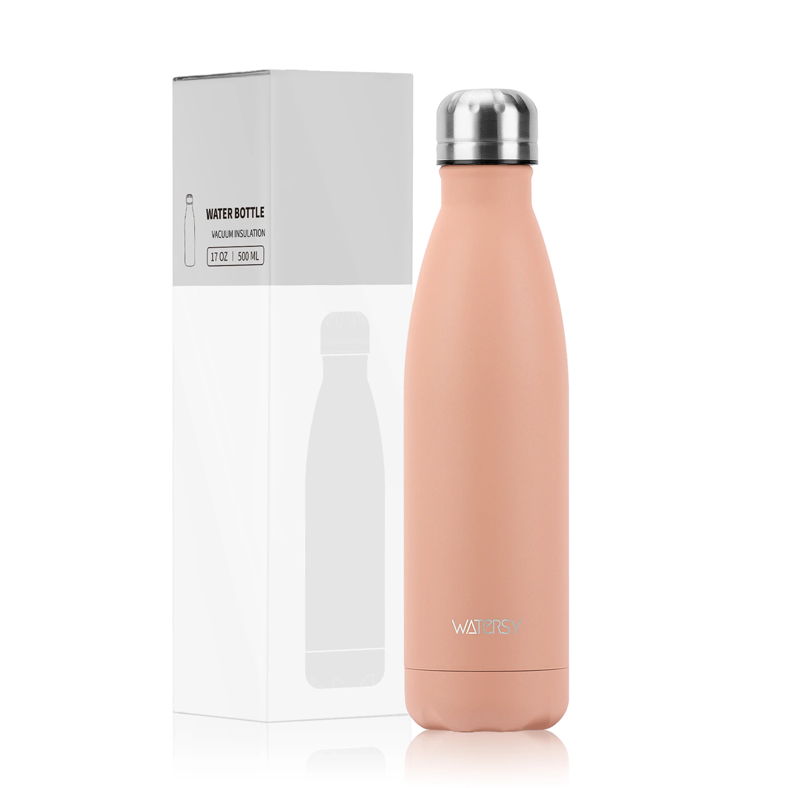 WATERSY 500ml Insulated Water Bottle, Stainless Steel Thermal Leakproof Flask, BPA-Free Double Walled Vacuum Bottle For_maomaolike.com