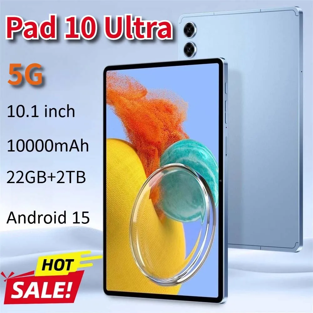 

Upgraded Pad 10 Ultra Tablet PC 10000mAh Kids Tab 10.1" Original 22GB+2TB Tablet 5G Dual SIM WiFi Children's Android 15 Tablet