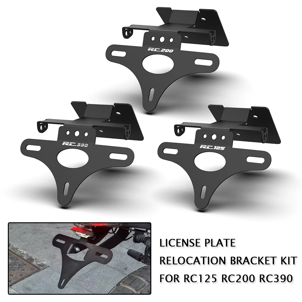 

Motorcycle License Plate Holder Bracket For RC 125 200 390 RC125 RC200 RC390 2022 2023 2024 Rear Tail Tidy Fender Eliminator Kit