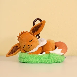 Pokemon Snorlax Pikachu Eevee Jigglypuff Bulbasaur Keychain Plush Toy Cartoon y linda mochila Regalos para niños 6 mejores ventas Eevee Keychain - №4