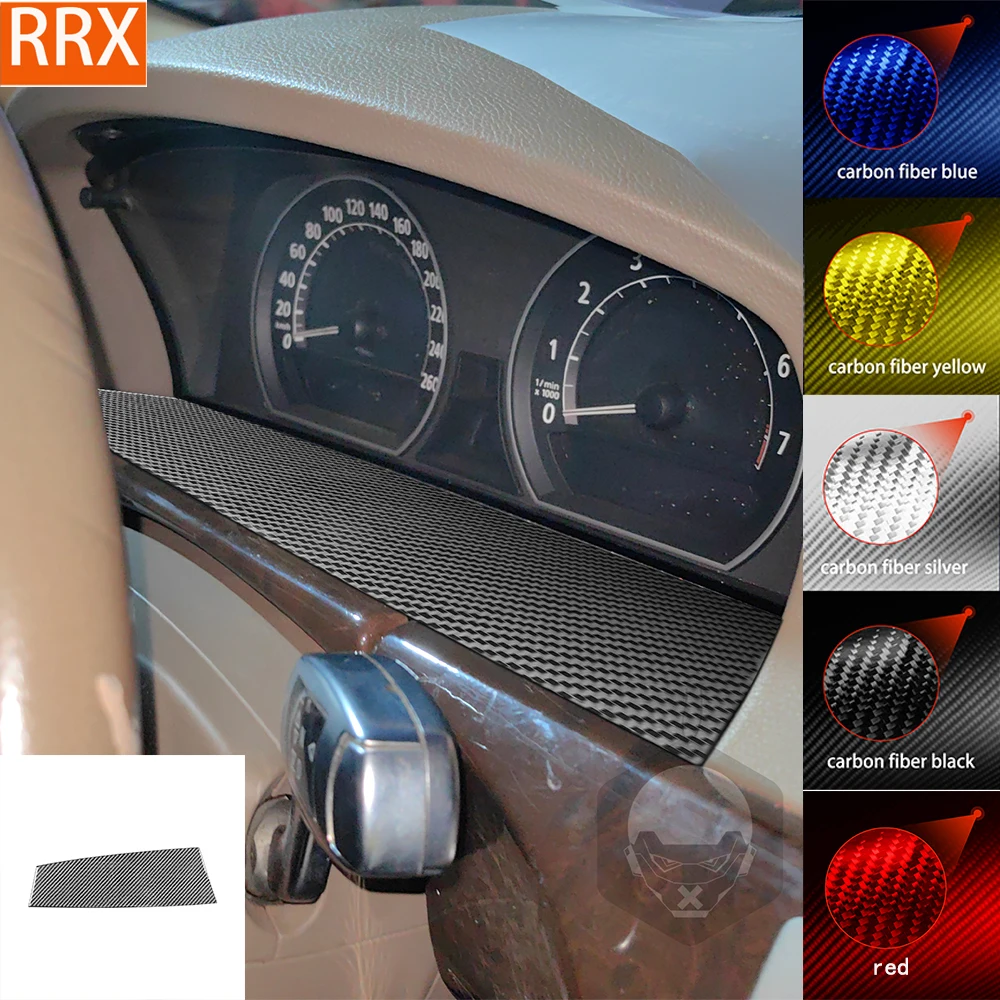 For BMW 7 Series E65 2002-2008 Center Speedometer Trim Panel Cover Tuning Real Carbon Fiber Sticker Car Interior Accessories