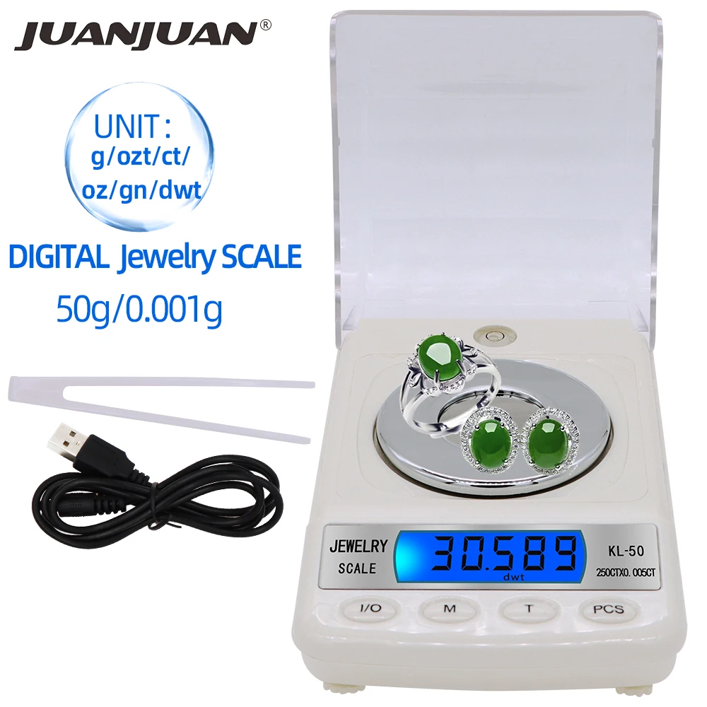 5PCS/Lot 50g 0.001g  Digital Jewelry Pocket Scales High Precision Gold Diamond Jewelry Weight Balance Electronic Scales