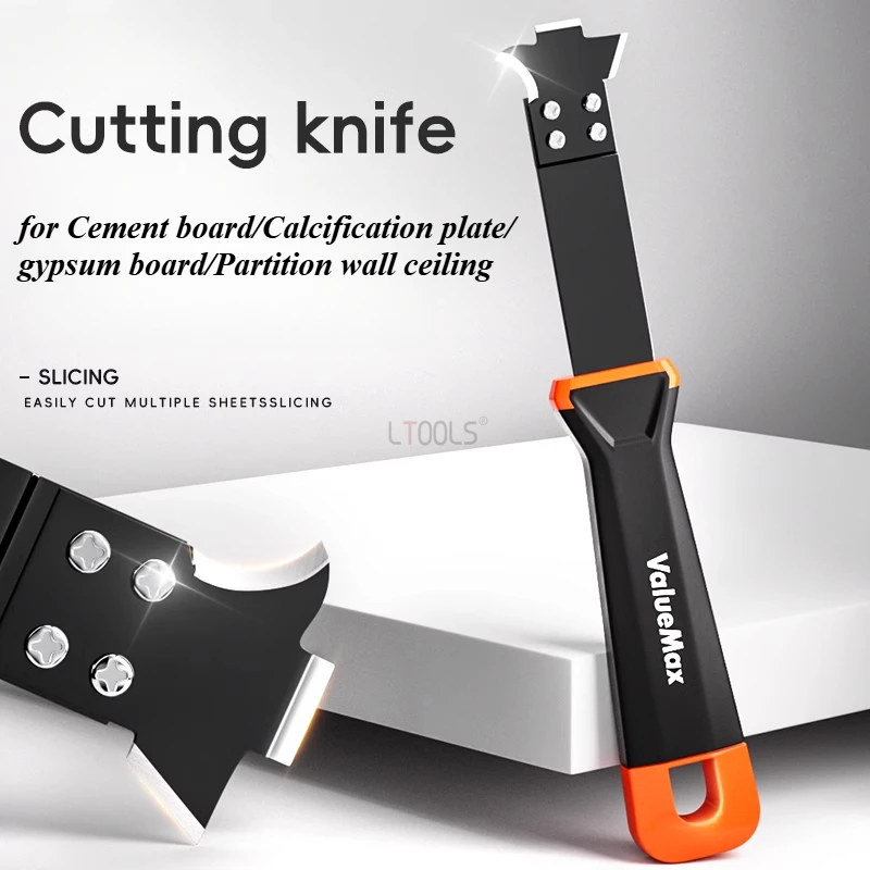 

3-in-1 Gypsum Cutting Kinfe Wtih Anti Slip Handle for Comfortable Grip Household Cement Board Cutting Shovel Woodworking Tools