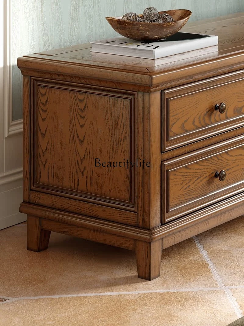 미국 단단한 나무 TV 캐비닛 거실 작은 아파트 복고풍 작은 미국 컨트리 스타일