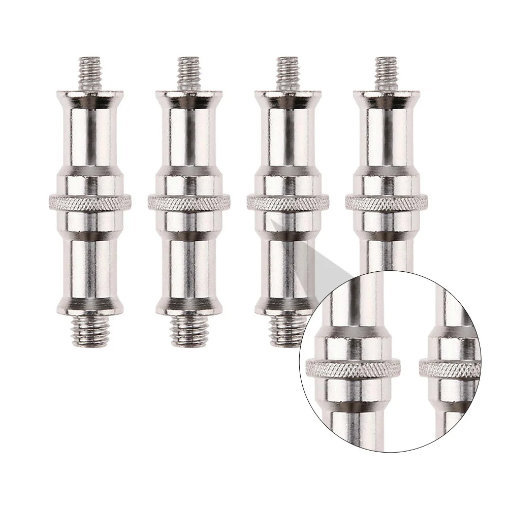 4pcs 1/4 To 3/8 Male Thread Adapter Spigot Screw For Light Stand Flash Mount Hot Shoe Cold Shoe Rig Tripod Ball Head Converter