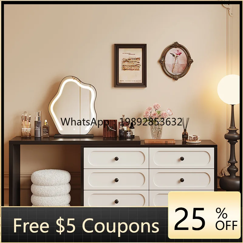 

HYS medieval dresser chest cabinet integrated modern bedroom simple bedside cabinet new retro makeup table