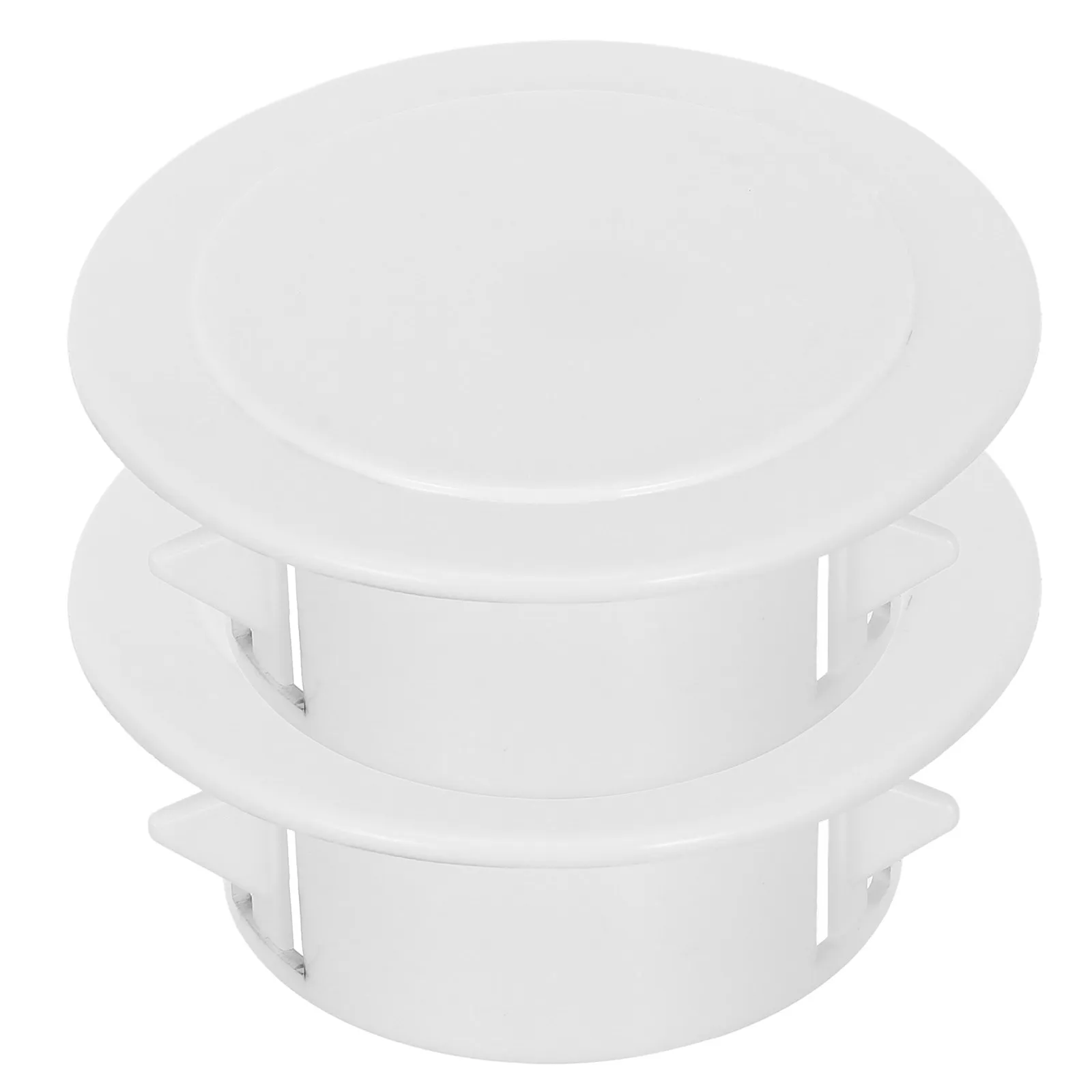 2Pcs Round Vent Cap Plastic Air Conditioner Wall Plate Cover for 63-76Mm Hole Sealing Dustproof Decorative Ac Outlet Cover