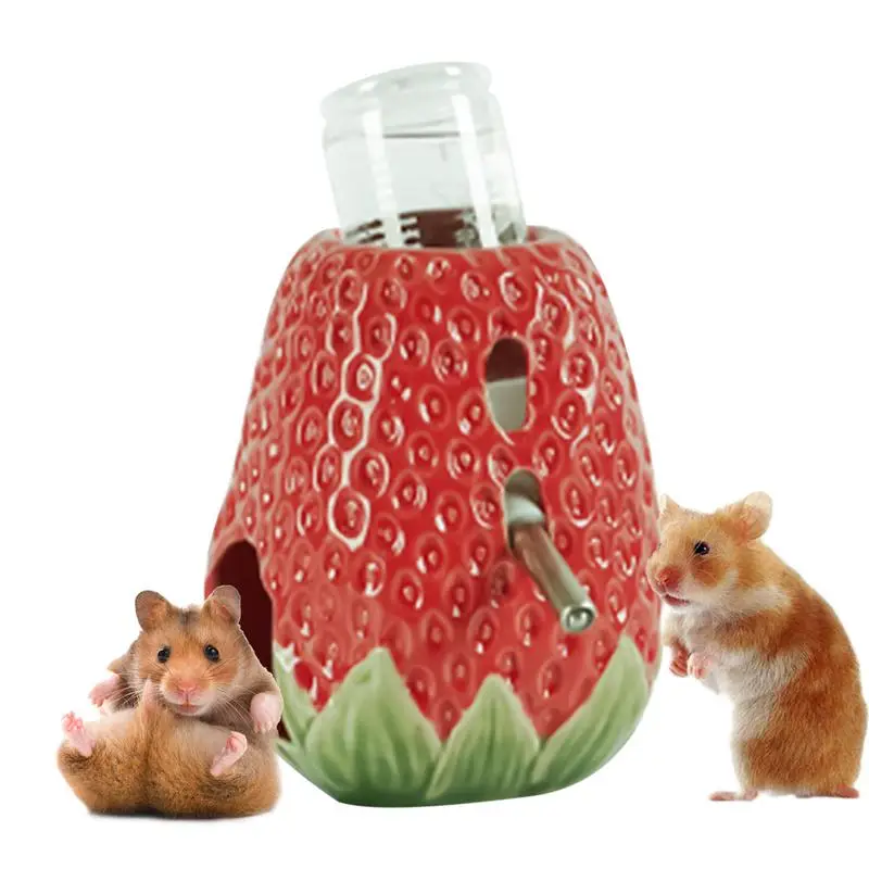 

Hamster Water 80ml Strawberry Shaped Hamster Bottle Creative Small Pet Cage Accessories Mice Feeding Supplies For All Season