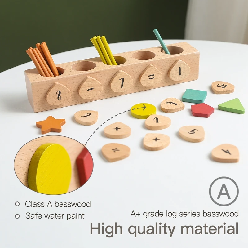 1Set Wooden Toys Colorful Counting Sticks Number Alphabet Blocks Wooden Intelligence Sticks Montessori Teaching Aids Math Toy