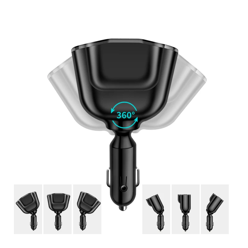 الثلاثي شاحن سيارة فاصل السجائر 66 واط USB PD C منفذ شحن سريع 12 فولت 24 فولت الجهد عرض السيارات المقبس محول الهاتف