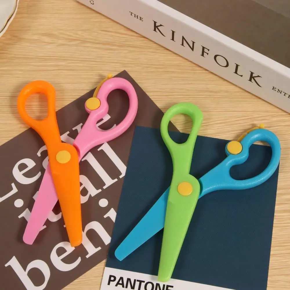 Mini DIY Tool Shear Album Stationery Scrapbook Photo Round Head Scissors Paper Cutting Plastic Scissors Art Scissors
