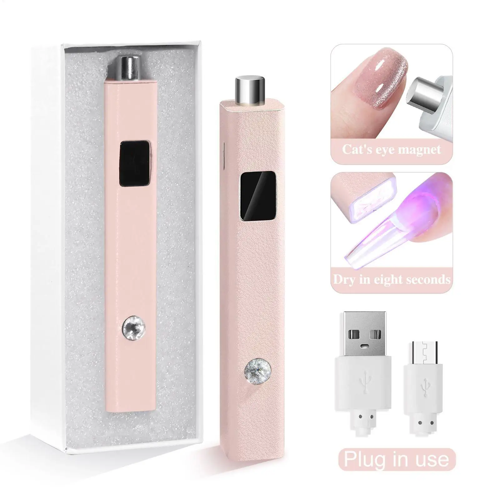 Uv-licht voor gelnagels Nagellamp Magneet Oplaadbare handheld manicure gereedschapslicht voor slaapzaal Salon Room Travel Home Counter