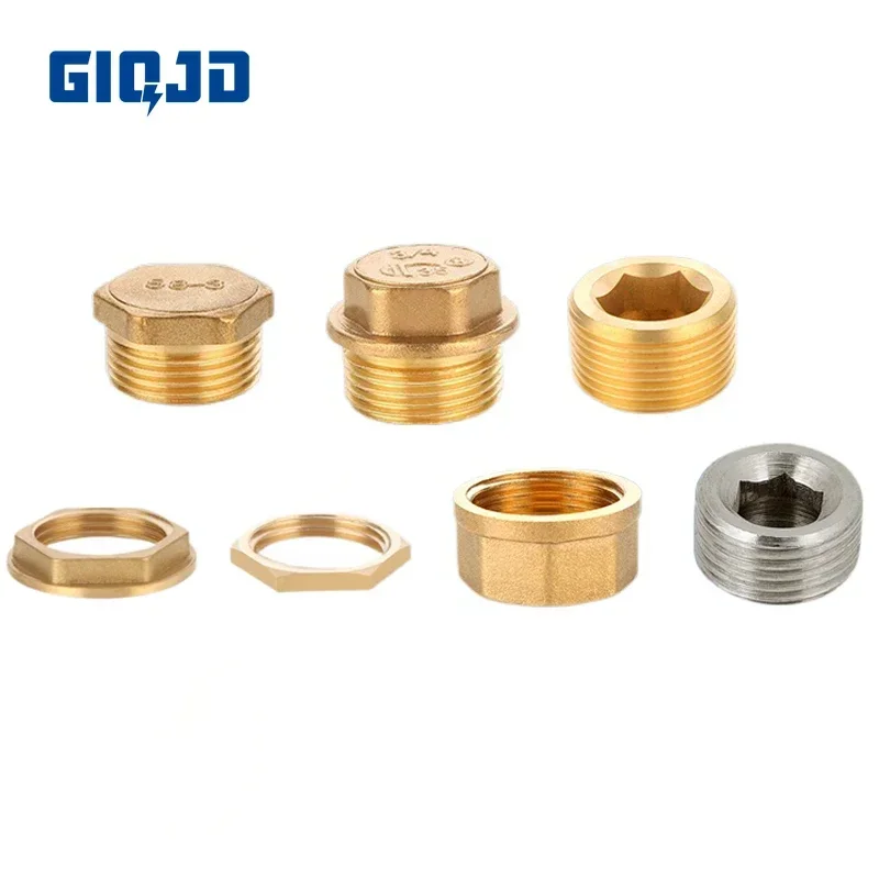 

1Pc Copper 1/8" 1/4" 3/8" 1/2" 3/4" Male Thread Brass Pipe Hex Head End Cap Plug Fitting Coupler Connector Adapter