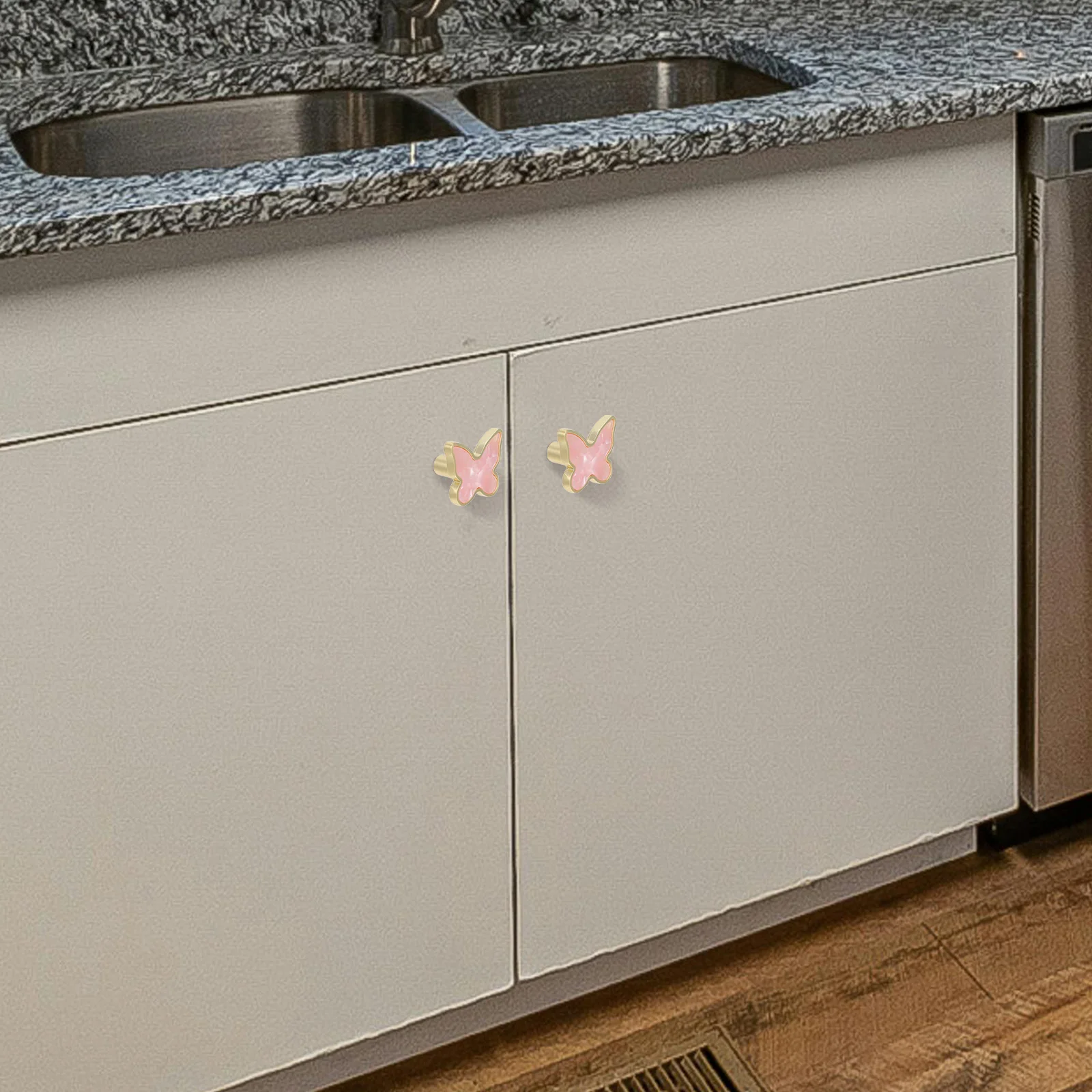 

2pcs Single Hole Butterfly Knobs Zinc Alloy Smooth Surface Minimalist Drawer Pulls Cabinet Door Hardware Dresser Handles