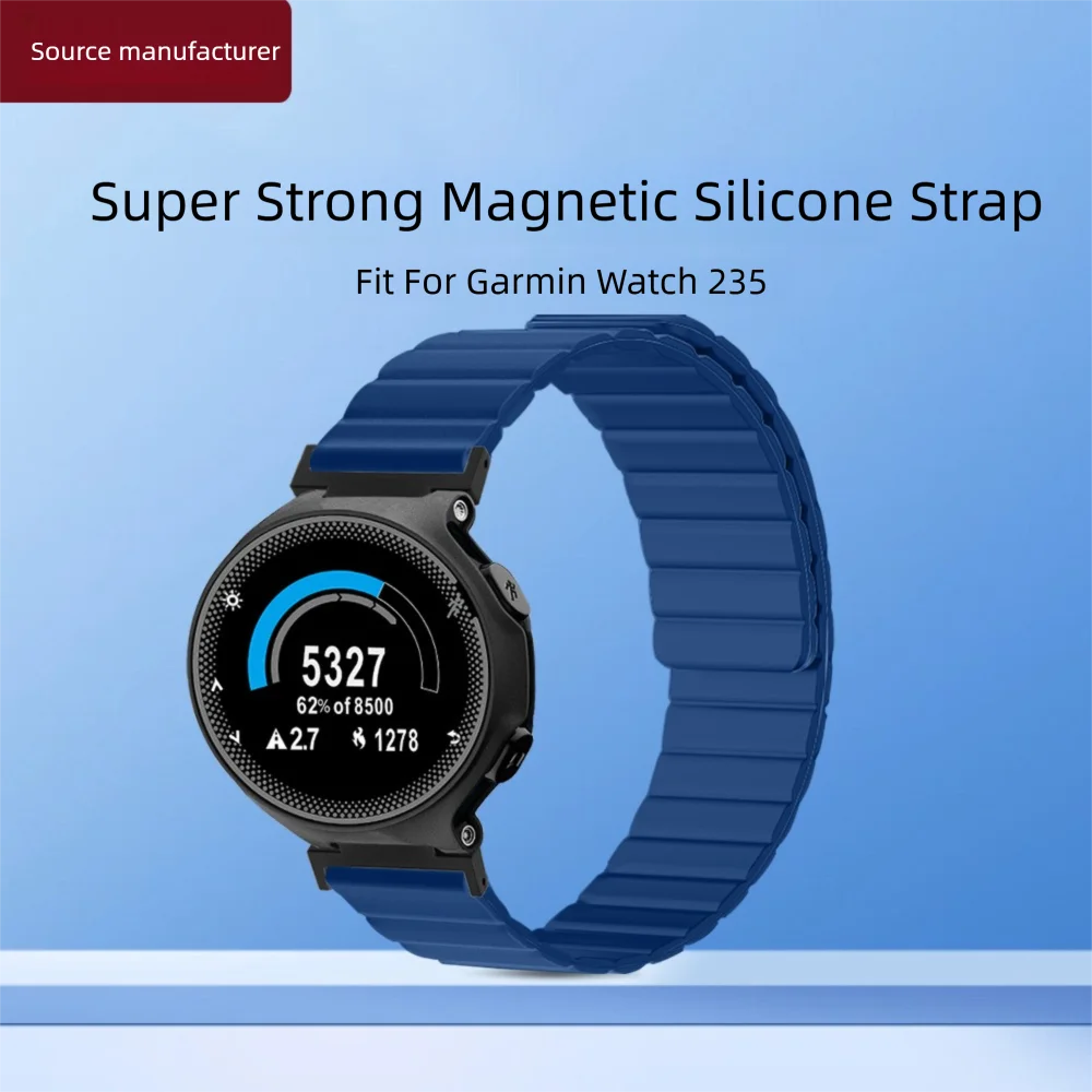 Cinturino magnetico a sgancio rapido per Garmin Watch 235 Bracciale regolabile di ricambio in silicone delicato sulla pelle unisex