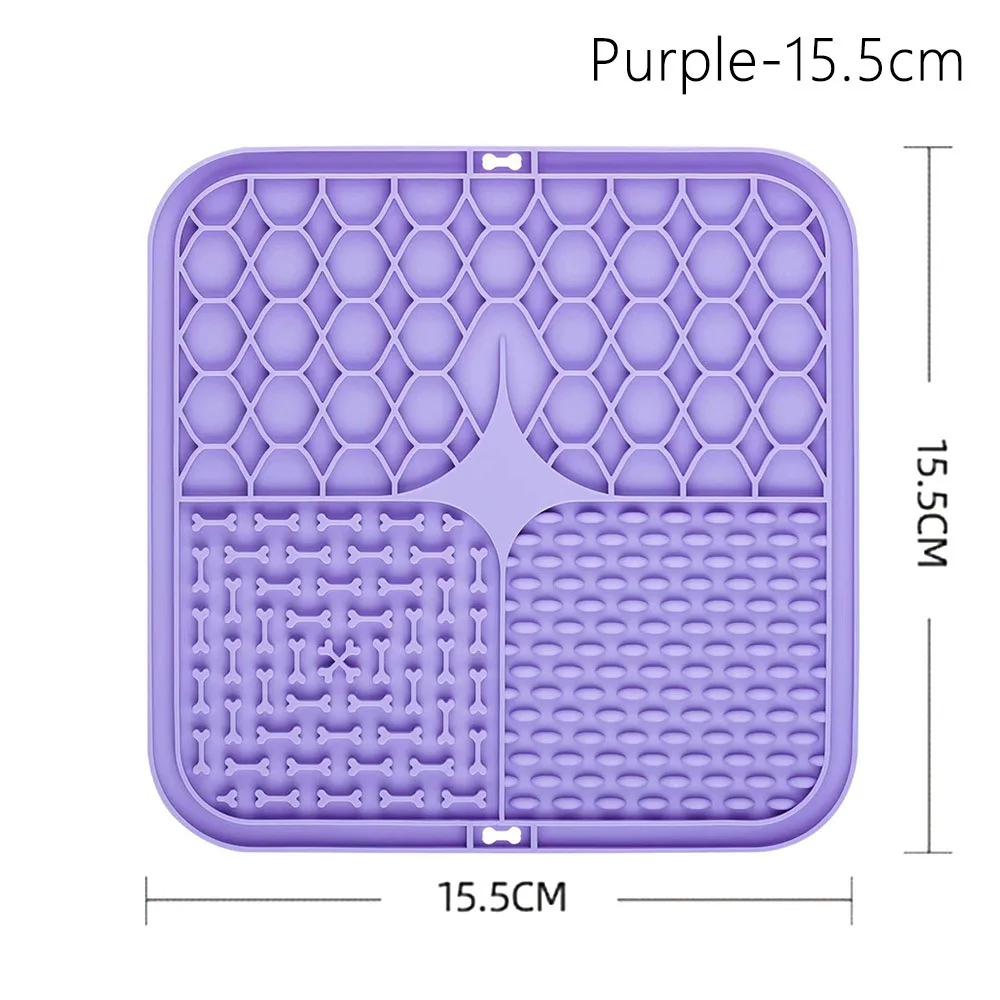 1Pcs Durable Silicone Pet Licking Pad with Suction Cup Anti-Choking Slow Food Bowl Food Plate for Dog Cat