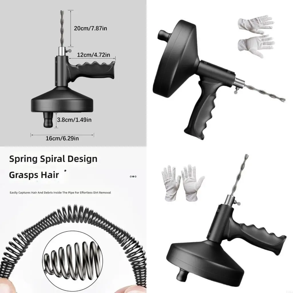 

Professional Plumbing Tool 33Ft Steel Cable Manual Turning Pipe Opener