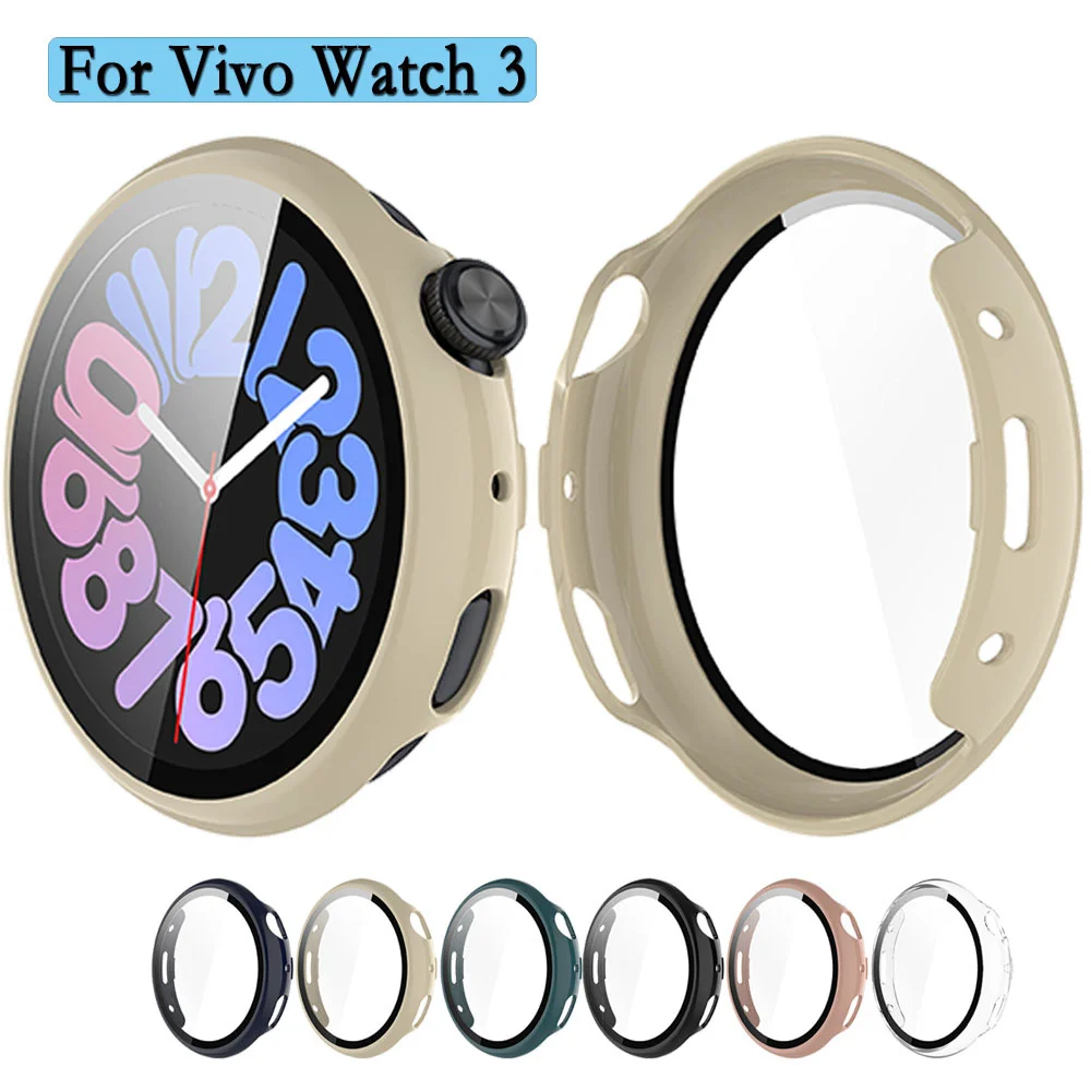 Watch Case For Vivo Watch 3 PC Hard Cover With High-quality Tempered Glass 2 In 1 Watch Shell