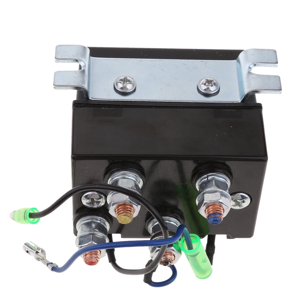 

12V ATV Winch Solenoid Relay Switch Heavy Duty Motor Contactor Black for Offroad Electric System