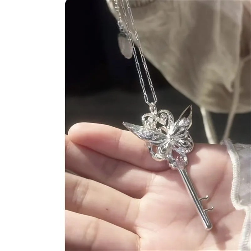 

Ожерелье ручной работы с ключом-бабочкой, подвески, креативные художественные украшения