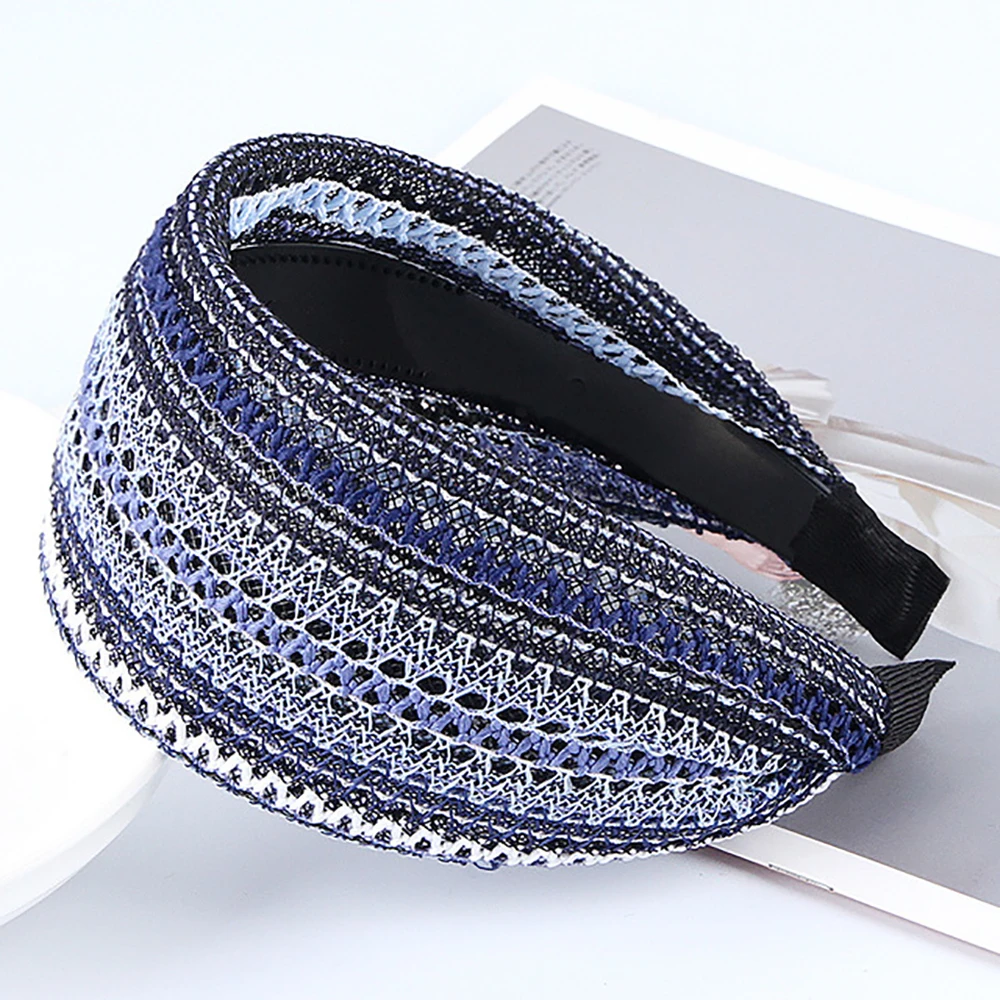 

Headwear Korean Girl Women Face Wash Bohemia Styles Wide Side Headband Hair Band Hair Accessories Mesh Head Hoop